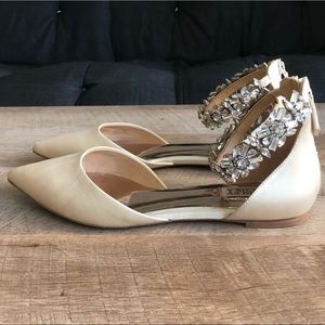 Badgley Mischka Crystal Embellished Flats Size 10